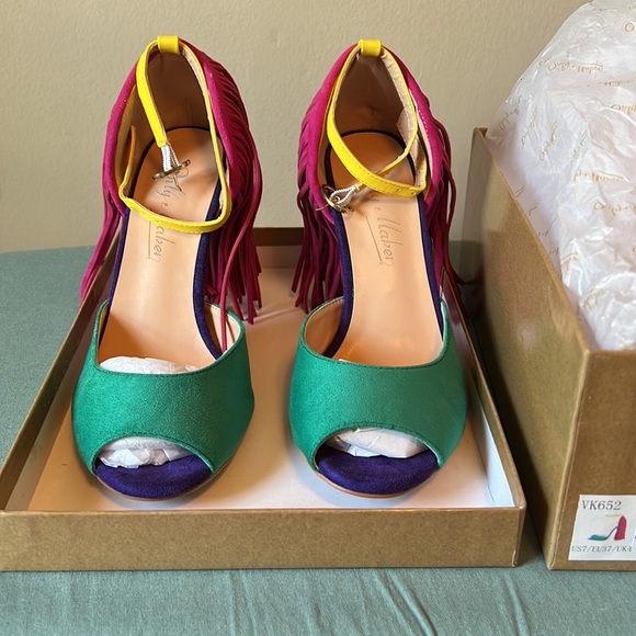 Colorful tassel heeled sandals NIB - Picture 3 of 7